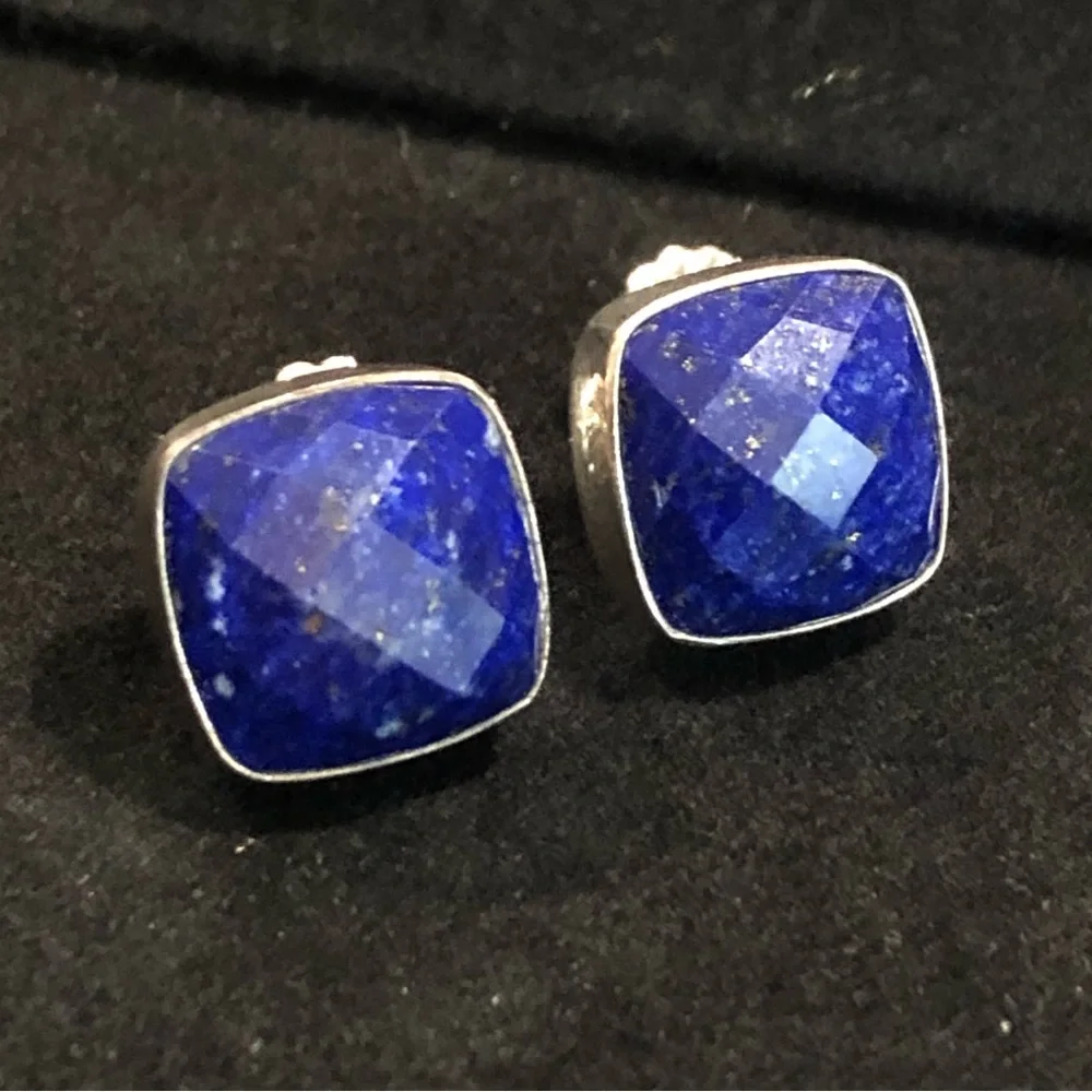 JAY KING DTR Desert Trading Lapis Lazuli Faceted Sterling Silver Earrings NIB